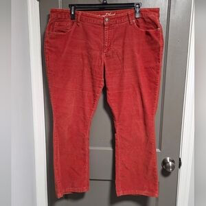 Universal Thread Orange Corduroy Flare Jeans 20W Plus Size